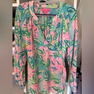 Lilly Pulitzer Silk Elsa Blouse Sz L